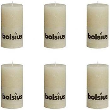 Candela Pilastro Bolsius 130 x 68 mm Avorio 6 pezzi