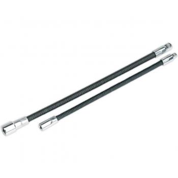 Sealey 1/4 and 3/8 Drive Flexible Socket Extension Bar Set Combo with Adaptors