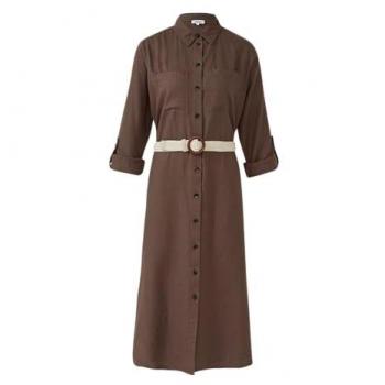 S.Oliver Maxikleid mit Hemdblusenstil
