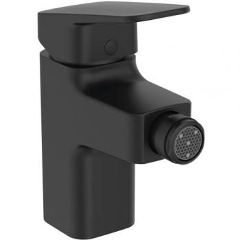 Mitigeur de bidet Ideal Standard CeraPlan, noir soie, garniture de vidange, projection 94mm