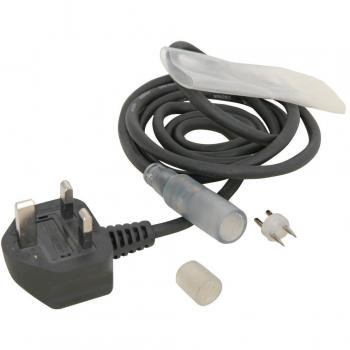 GlowWave Rope Light Power Cable with Plastic Sleeve and End Cap