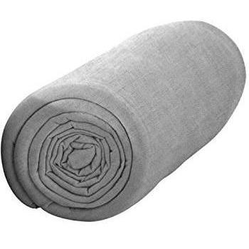 Drap housse en jersey de coton gris clair 160 x 200 cm