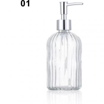 Capteur de savon liquide rétro en verre 450 ml – Grande capacité, stable