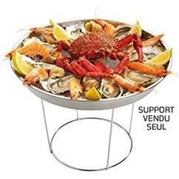 Vassoio Inox Frutti di Mare con Alzata Cromata Tonda