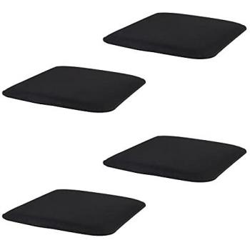 Pack 4 coussins assise carrés GRACE, feutre noir, anti-dérapants