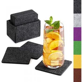 Premium Filzuntersetzer eckig 10er Set für Getränke
