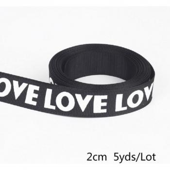 Bolsa de 5 Yardas de Cinta Negra con Motivo de Amor