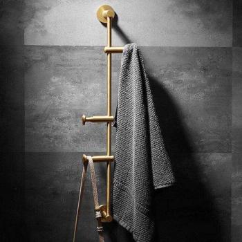 Wall-Mounted Solid Brass Coat Hooks with Adjustable 3/5 Hooks for Hats, Scarves, and Clothes WF109