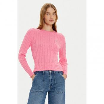 Pink Damen-Strickpullover mit Label-Stitching GANT L