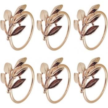 Accesorios para Ducha Bautismal, Anillos de Servilleta en Oro/Plata, 6 Unidades