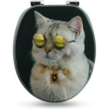 Sanfino Holz-Toilettendeckel Boss Cat mit hohem Sitzkomfort