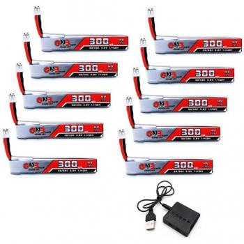 10PCS GAONENG GNB 1S 300mAh 3.8V 30C/60C LiHV Lipo Battery with PH2.0 Plug for UK65 US65 Happymodel Mobula7 Snapper Beta