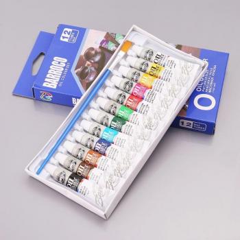 Peinture Acrylique Bricolage 12 Couleurs – Kit Brosse Artistique 6 ml