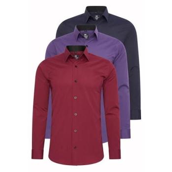 Langarm‑Businesshemde Rusty Neal – 3‑er Set – Größe 6XL – Herren – Euro