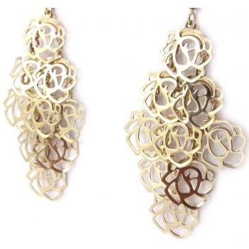 Brincos de diseño 'Rosa Romántica' en oro