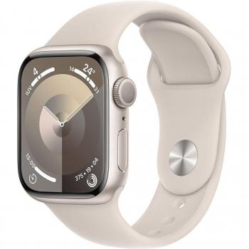 Apple Watch Series 9 GPS 41mm Caja de Aluminio con Correa Deportiva Blanco Estrella S/M