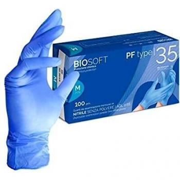 GUANTI MONOUSO IN NITRILE BLU 100 PZ MISURA M