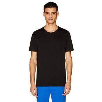 Benetton T-Shirt für Herren, Schwarz mit Markenlabel
