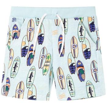 Kids' Soft Blue Melange Shorts with Drawstring 140