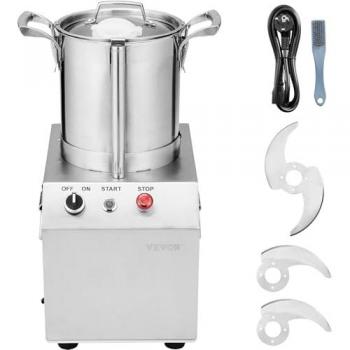 Robot Culinaire VEVOR Hachoir à Légumes 4 L – Acier Inoxydable et 2 Lames Extra