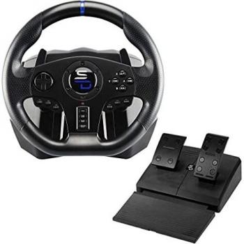 Volante Subsonic SV750 nero con pedali multi‑piattaforma (Switch, PS4, Xbox One, PC)