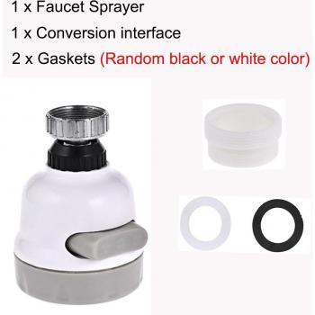 Adjustable Kitchen Shower Tap with Flexible Sprayer and 3 Water Levels
