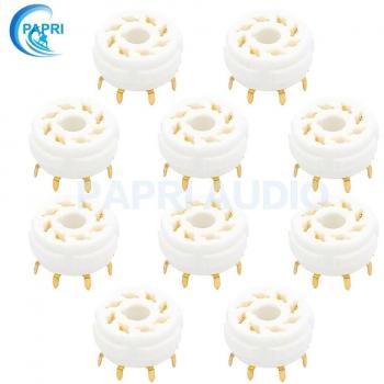 PAPRI 10PCS PCB Mount Gold Plated Vacuum Tube Socket
