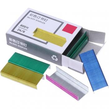 Agrafes colorées No.12 800 pièces 24/6 pour fournitures de bureau