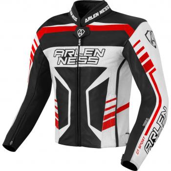 Arlen Ness Rapida 2 Giacca Moto Pelle Nero-Bianco 50