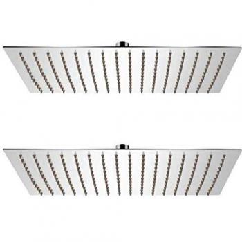 VidaXL Soffione Doccia 30x40 cm 2 pezzi in Acciaio Inossidabile