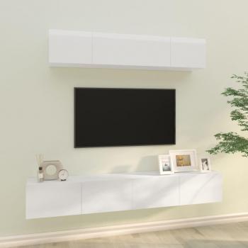 Muebles de puerta de TV set 4 piezas blancas