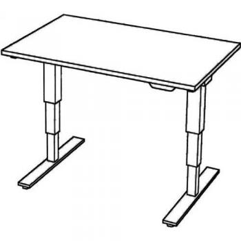 Mcbuero.de Schreibtisch 120x80x62-127cm Ahorn/silber elektrisch höhenverstellbar