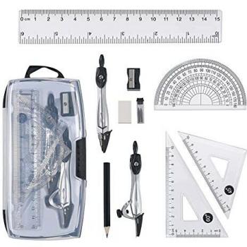 Vicloon Protractor & Compass Collection – 10‑Piece School Set
