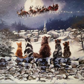 Snowtime Cats Night Light Wall – 40x30cm