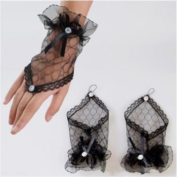 Schlichte Handgelenkshandschuhe mit Spitze für Brautkleider