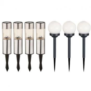 Außenlampe Solar Kugel mit Erdspieß, Gartendeko