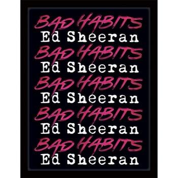 Ed Sheeran Bad Habits Repeat Decorative Poster 40cm x Black/White