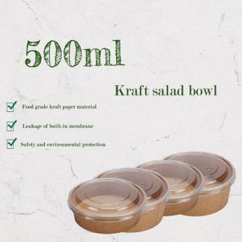 Bandeja de Fruta 500 ml Kraft con Tapa PET – 300 Piezas