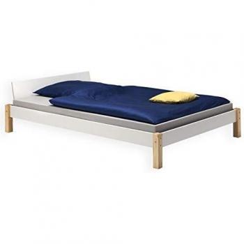 Mistras Lit Simple 120 × 200 cm Massif Lasuré Blanc