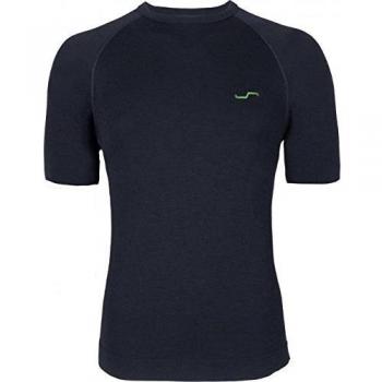 Merino‑Material Shirt – Schwarzer Kurzarm