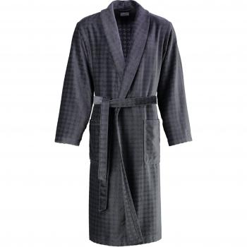 Cawö Langer Bademantel für Herren – Schalkragen, Modell 1716, 100 % Baumwolle, Farbe Anthrazit, Größe 52