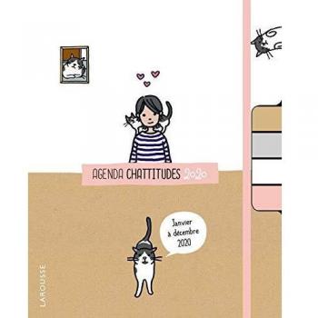 Agenda Chattitudes : Avec 1 mini-pochette, 4 blocs de post-it, 1 stylo