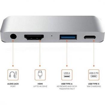Satechi Aluminium Typ-C Handy Hub mit 4K HDMI und USB-C PD