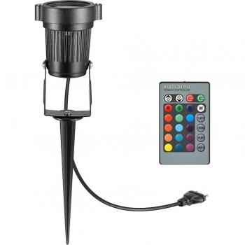 Foco de jardín LED 12W RGB, iluminación exterior con enchufe europeo