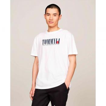 Tommy Jeans Maglia a Maniche Brevi Regular DNA Flag Est. Bianco L