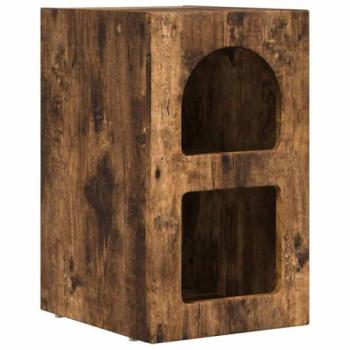 VidaXL Bedside Table: Smoked Oak, 29.5 × 33.5 × 50 cm (Engineered Wood)