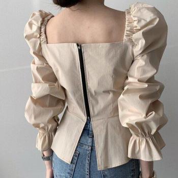 Blouse décontractée femmes Neploe Chic automne à manches longues