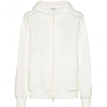 Brunello Cucinelli Capuenschicht-Baumwollpullover – L – Weiß