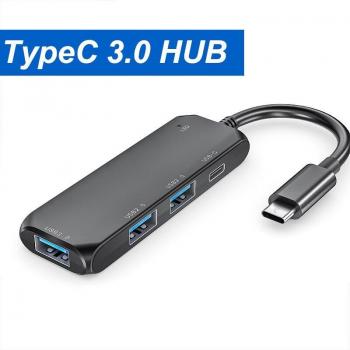 Divisor USB-C 3.0 con 4 puertos y carga