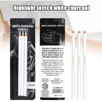 White Charcoal Sketch Pencil Set of 3